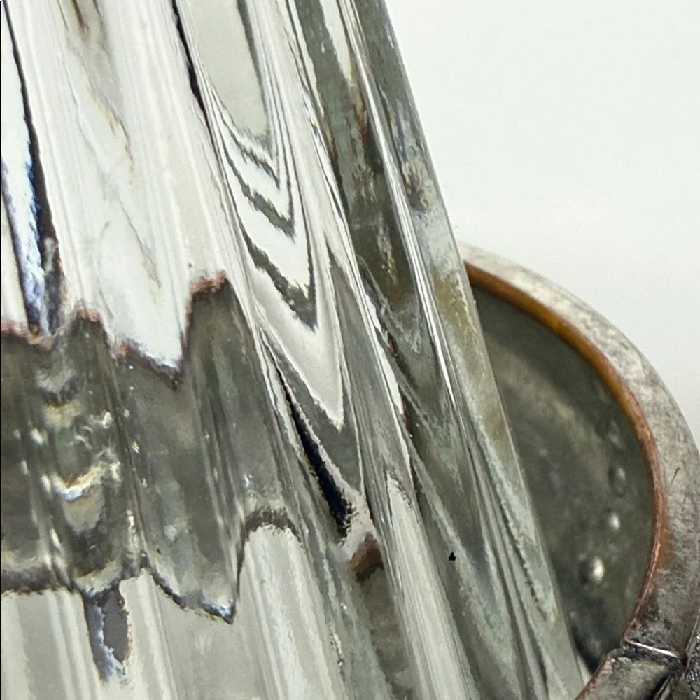 Vintage hinged Silver Glitter rhinestone clamper Bangle bracelet